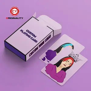 Produzione di Logo personalizzato con stampa di carte da gioco riutilizzabili con Logo di stampa anteriore e posteriore della scatola