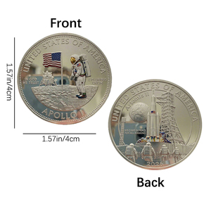 Pièces de monnaie commémoratives <span class=keywords><strong>Apollo</strong></span> <span class=keywords><strong>11</strong></span> et Artemis II en gros – Pièces métalliques du programme d'atterrissage sur la Lune des États-Unis pour les passionnés d'espace - Product Image 2