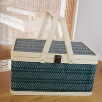 Panier pliant en bambou tressé pour l'emballage de Zongzi, de gâteaux de lune et de crabes - Boîte cadeau à thème chinois pour mariages et célébrations