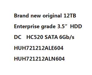 ฮาร์ดดิสก์ภายในแบบ SATA สำหรับเดสก์ท็อป ขนาด 3.5 นิ้ว ความจุ 12TB รุ่นใหม่แกะกล่อง ของแท้ ระดับองค์กร HUH721212ALE604 HUH721212ALN604 DC HC520 - Product Image 2