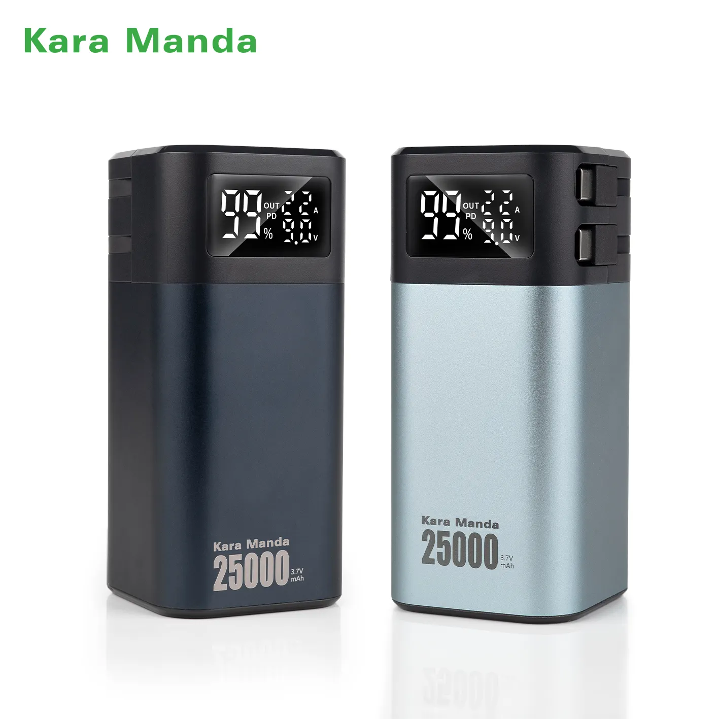 Kara Manda High Quality 4680 Car Gauge Power Bank For Tesla Large Capacity 25000mAh Power Bank Fast Charging Portable Power Bank