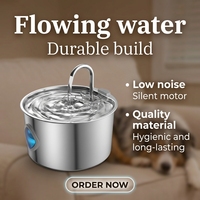 Fontaine à eau pour animaux de compagnie en acier inoxydable de 3,2 L, eau filtrée circulante, distributeur d'eau automatique pour animaux de compagnie, niveau d'eau visible pour animaux de compagnie
