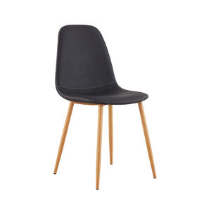 Chaise de salle à manger européenne confortable en tissu noir pour la maison, restaurant, style nordique moderne, vente en gros pour hôtel, extérieur, en métal, bois, PC - Product Image 1
