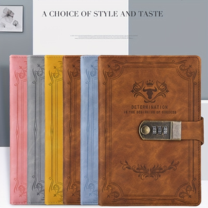 Diario A5 Engrosado Retro con Candado Cuero PU Bloc <span class=keywords><strong>de</strong></span> Notas Creativo para Estudiantes Regalo <span class=keywords><strong>de</strong></span> Escritura Segura y Privada - Product Image 1