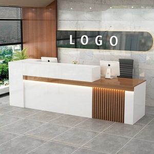 Comptoir de banque multifonctionnel personnalisé, table avant en bois, bureau, salon de beauté, réception - Product Image 3