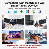 FOPO S9C 15.6 Inch Dual Screen Laptop Monitor Extender 1080P IPS LCD Display Triple Portable Monitor Used for Gaming Laptops