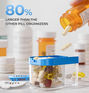 กล่องยาแบบรายสัปดาห์ขนาดใหญ่จุได้เยอะ 7 วัน พร้อมช่องจัดระเบียบเช้า-เย็น  กล่องเก็บยาพลาสติกใช้งานสะดวกสำหรับชีวิตประจำวัน  ลดราคาพิเศษ - Product Image 2