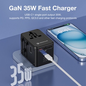 Kit d'adaptateurs de voyage multi-pays 35W Wontravel Wholesale, adaptateur de voyage international - Product Image 4