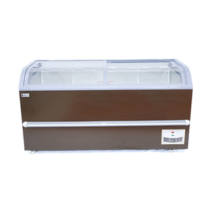 Congélateur vitrine commercial pour crèmes glacées, congélateur à porte coulissante incurvée en verre, certifié CE, congélateur d'îlot pour aliments surgelés en supermarché - Product Image 6