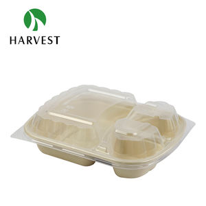 Lonchera Ecológica Biodegradable de Pulpa de Bagazo Estilo Americano con 3 Compartimentos para Preparación de Comidas - Product Image 2