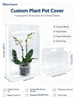 Empaque de Blíster Transparente Personalizado de PET Reciclable de 1 mm de Grosor para Bandejas de Semilleros, Caja Transparente para Viveros