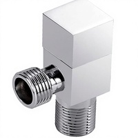 Robinet d'angle en zinc chromé poli argenté 1/2 G1/2" mural à sortie unique pour salles de bain et cuisines