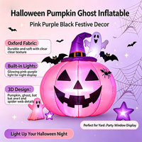 Aufblasbare Jack-O'-Lantern LED Leuchtende Kürbis-Dekoration für Haus, Rasen und Festivals