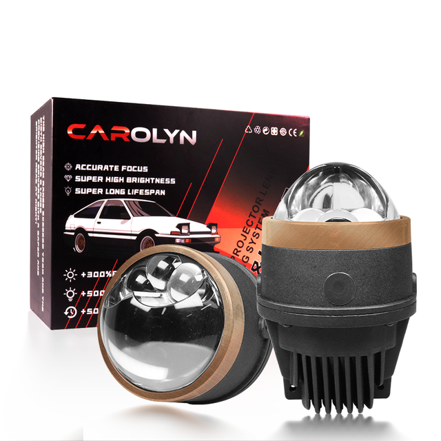 3 Color Fog Lamp Bi Led Laser Projector Lens 3.0 Inch Fog Lamp Dual Led Laser Projector Lens Car Projector Fog Lights