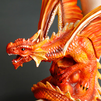 Figurine OEM en résine poly Figurine de dragon lune de feu Statue de dragon des douanes Figurine fantastique