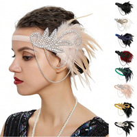 Serre-tête rétro européen-américain à plumes de poulet HA5832, accessoires capillaires à pampilles pour scène, table, performance, mariée, bal