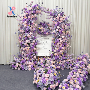 Promise Handmade <b>Artificial</b> <b>Flower</b> Arch Purple Pink Mixed Romantic Wedding Decoration Reusable Recyclable - Product Image 1
