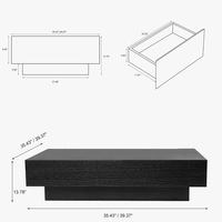 Grand centre de divertissement de style moderne Fournisseur de gros Table basse carrée en bois noire