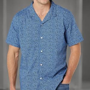 Camisa de Verano para Hombre, Corte Entallado, 100% Algodón Tejido, Manga Corta, Cuello Alto, Transpirable, con Botones, Logotipo Personalizado, Estampada - Product Image 4