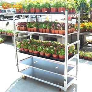 Chariot de transport de plantes de pépinière de fleurs de jardin en acier en métal de qualité professionnelle avec roues - Product Image 5