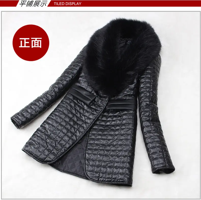 Black Dropshipping Women Winter Faux Leather Fur Long Sleeve Coat Jacket Outerwear Long Overcoat 2020 New Warm Outwear Coats