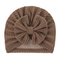 Gorro de Punto para Bebés WD-A492, Color Algodón Brillante, para Niños y Niñas, con Lazo, Estilo Indio, para Invierno
