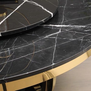 Luxury Gold Stainless Steel <b>Round</b> <b>Dining</b> <b>Table</b> <b>Set</b> Top Modern 8 Seater <b>Dining</b> <b>Table</b> <b>Set</b> UP-<b>4</b>-1 Marble Top Modern Di - Product Image 2