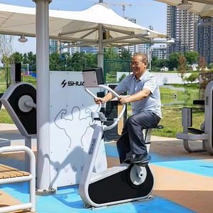 Equipo de Fitness al aire libre Entrenador elíptico doble Parque Comunidad Equipo de ejercicio para ancianos <span class=keywords><strong>Aparato</strong></span> de gimnasio al aire libre duradero - Product Image 5