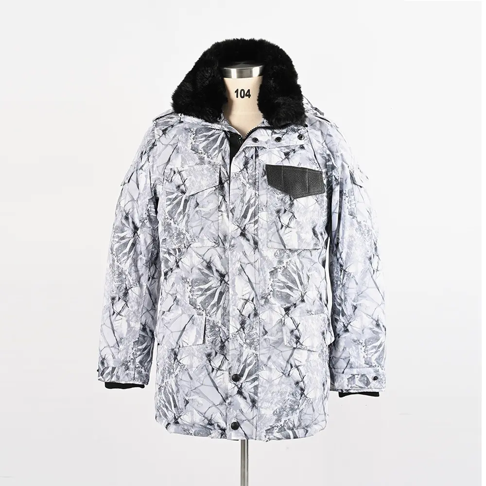 Custom Brand Design Winter Windproof Waterproof Men Outdoor Polyester Padded Puffer Coat Jacket With Hoodie
