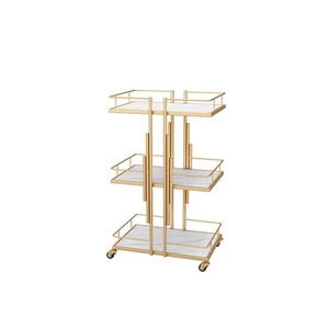 Beauty New Design Makeup Salon Cart 3 Tiers Pedicure Spa Nail Shop Trolley Gold Beauty Trolley With Lockable Wheels - Product Image 6