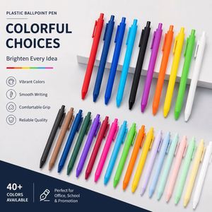 Best Bulk Plastic Gift Multicolored Rubber Coated Ballpoint <b>Pens</b> With OEM <b>Retractable</b> Custom Printed Logo for Stationery - Product Image 2