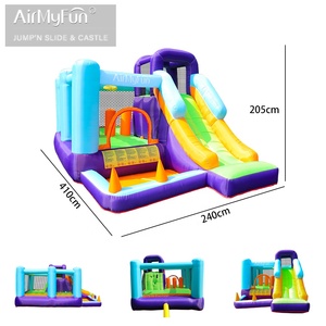 AirMyFun di alta qualità di salto gonfiabile buttafuori castello gonfiabile <span class=keywords><strong>casa</strong></span> con scivolo e cerchio di tiro grande <span class=keywords><strong>casa</strong></span> di rimbalzo con scivolo - Product Image 4