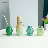 Support pour fouet à matcha en verre ambré avec logo personnalisé, résistant à la chaleur, accessoires pour le thé, compatible lave-vaisselle, support Chasen Naoshi, fabrication en usine