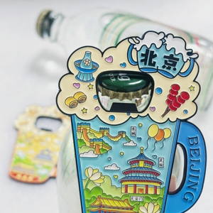 Nouveauté : Décapsuleur de bouteilles de vin et de bière en caoutchouc avec design personnalisé, porte-clés aimanté pour réfrigérateur, décapsuleur vintage - Product Image 2