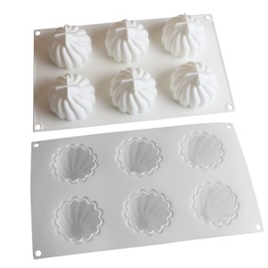 White <b>Silicone</b> Pumpkin Mold 6 Cavities For Mousse Cake Decorating DIY <b>Baking</b> Tools - Product Image 2