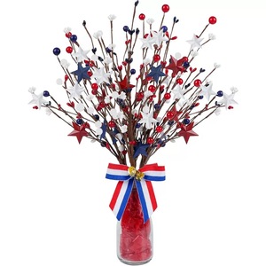 Decorazioni per la festa del 4 luglio di Pafu: kit fai da te per la tavola, decorazioni a tema patriottico, steli artificiali <span class=keywords><strong>con</strong></span> bacche. - Product Image 2