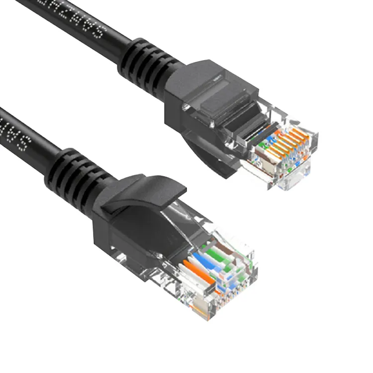 Kabel Patch luar ruangan OEM kucing 5e panjang disesuaikan 4 pasang kabel tembaga 24AWG 1 2 3 5 10 Meter kabel Rj45 Cat5e