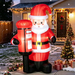 Modèle gonflable de Père Noël 2026 tenant un email, décoration extérieure de cour, ornement d'ambiance festive - Product Image 2