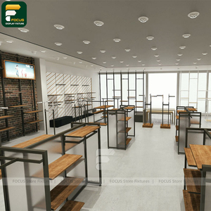 Modern Retail Garment Display Rack Metal <b>Frame</b> Clothing Store Wall <b>Mounted</b> Fixture Design - Product Image 3