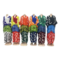 Vente en Gros Nouvelle Robe Musulmane Imprimée Col en V Grande Taille Ample Mode Moyen-Orient