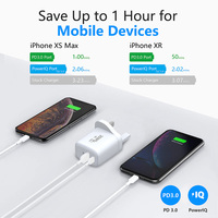 Charger HP Ponsel Cepat Isi Daya PD Tipe C 20W USBC UK Grosir Logo Kustom Laris untuk iPhone Samsung Android