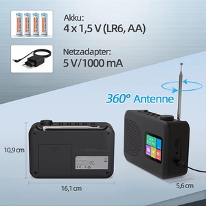 Radio portable DAB+ FM YT81107 avec écran LCD, haut-parleur intégré, réveil, alimentation secteur, fonction stéréo pour usage domestique - Product Image 4