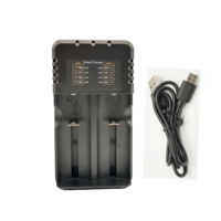 Cargador de Baterías Universal de Doble Bahía para Baterías de Iones de Litio 18650 21700 de 3.7V 4.2V, Base de Carga Inteligente con Entrada Tipo C, Banco de Energía, Micrófono, Cámara