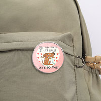 Spedizione Diretta di Badge Rotondi Personalizzati Stampati, Spille Personalizzate con Cartoni Animati, Citazioni Ispiratrici, Figure di Animali e Piante