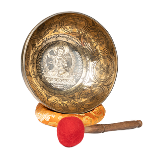 Bol chantant en laiton tibétain le plus vendu en gros Manjushree bouddha sculpté méditation yoga thérapie de guérison par le son profond - Product Image 1