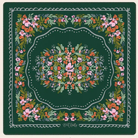 Tapete de Mahjong Americano Botánico Vintage de Lujo, Inodoro, con Estampado de Corona Floral Verde Oscuro, Base de Goma Antideslizante, Plegable, Diseño Personalizado