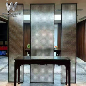 Panneau de séparation murale moderne minimaliste personnalisé en acier inoxydable 304 201 noir, écran de cloison en fil métallique pour villas et hôtels - Product Image 3