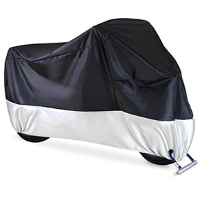 Housse de moto personnalisée avec logo, imperméable, en polyester Oxford, protection UV, anti-poussière, disponible en noir/argenté, tailles XL XXL - Product Image 1