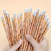 Tête hexagonale de gomme de crayon en bois HB pour enfants de dessin animé pour écrire peinture calligraphie croquis ensemble de papeterie en gros