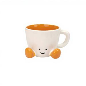 Taza de Café de Cerámica de Gres Moderna <span class=keywords><strong>Kawaii</strong></span> HF de 400ml con Base Prensada a Mano, Diseño Novedoso para Tazas Térmicas de Agua, Ideal para Uso en Cafeterías y Espresso - Product Image 1